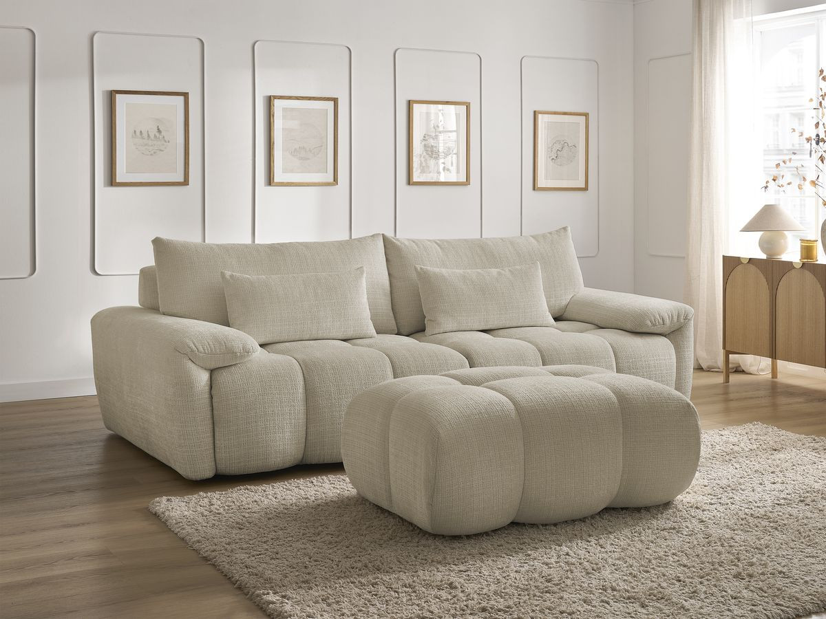 Bobochic Ivane Sofa 4-Sitzer Strukturstoff Beige
