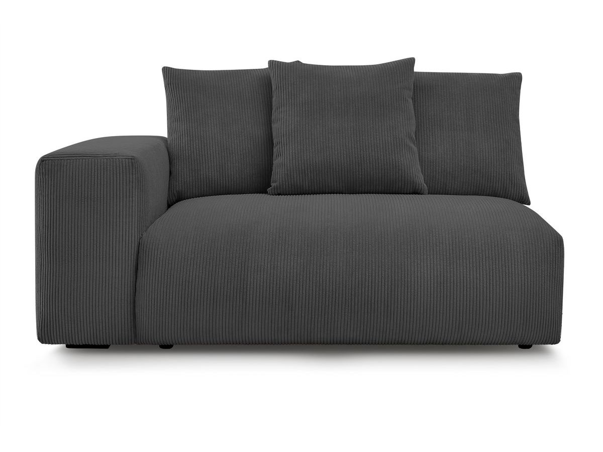 Bobochic Voltaire Sofamodul 2-Sitzer 178 × 100 cm Cordsamt Dunkelgrau Ecke links