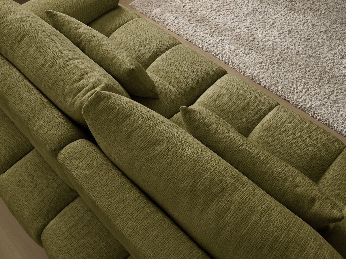 Bobochic Ivane Sofa 3-Sitzer Strukturstoff Grün