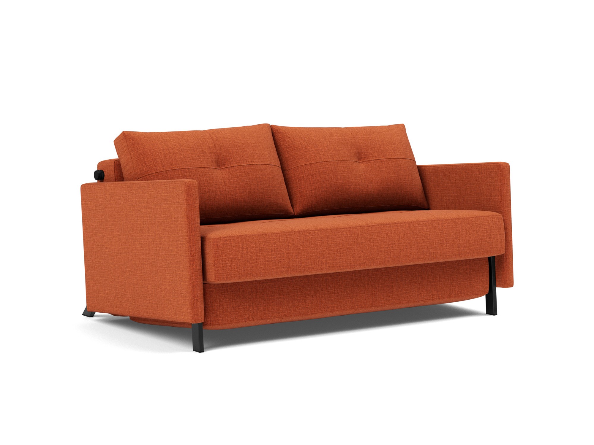 Schlafsofa Cubed mit Armlehnen 140 Chenille Esina 412-Rust-Orange