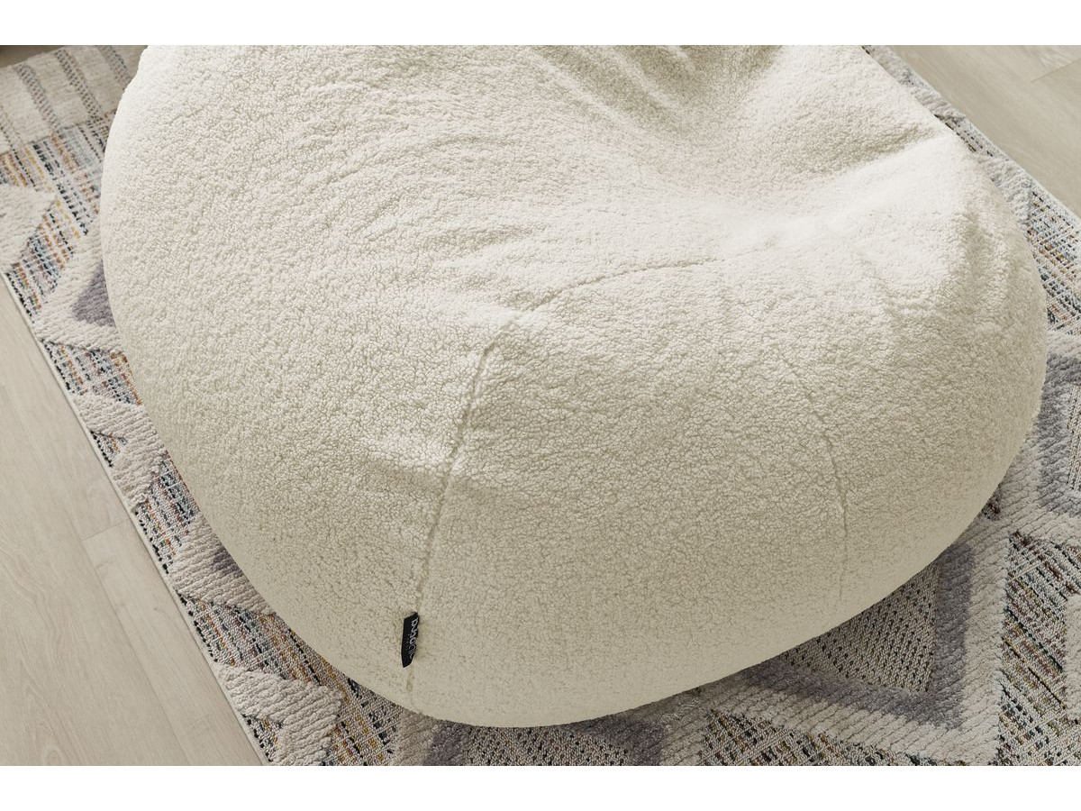 Bobochic Meribel Pouf Bouclé-Stoff Beige