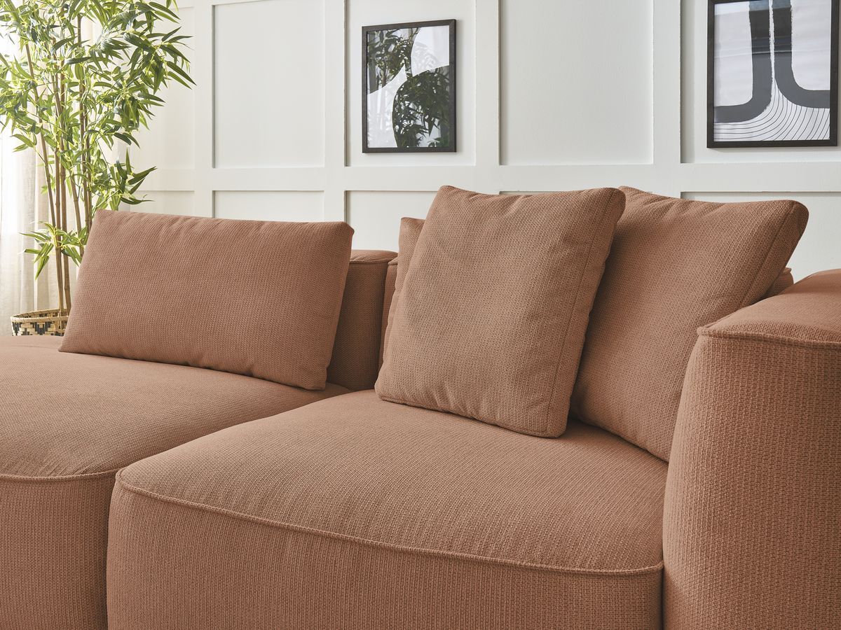 Bobochic Leopold Sofa 3-Sitzer Melange-Stoff Orange Armlehne rechts