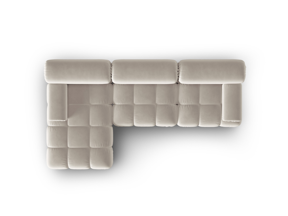 Cosmopolitan Design Modulares Ecksofa Cortina 4-Sitzer Samt Bluvel Dunkelbeige Links