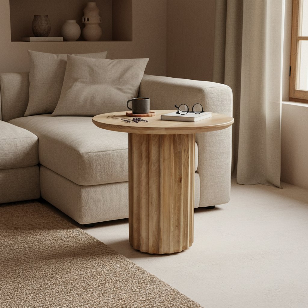 Raw Materials Bullnose Beistelltisch Reversed Natur Ø 50cm