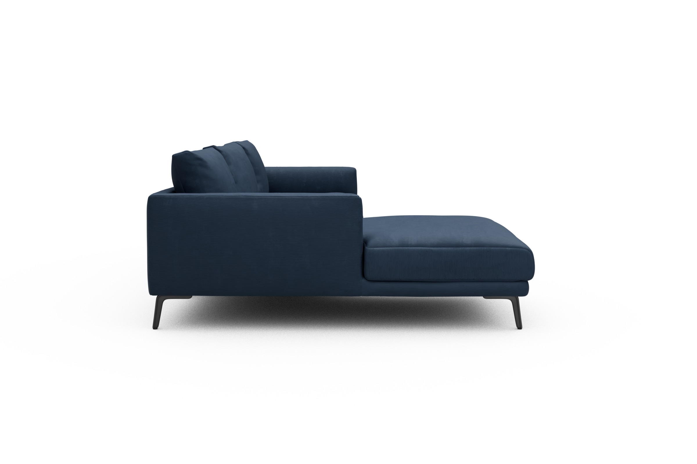Ecksofa Karl Chaiselongue links mit 2,5-Sitzer Cordufine-Royal-Blue