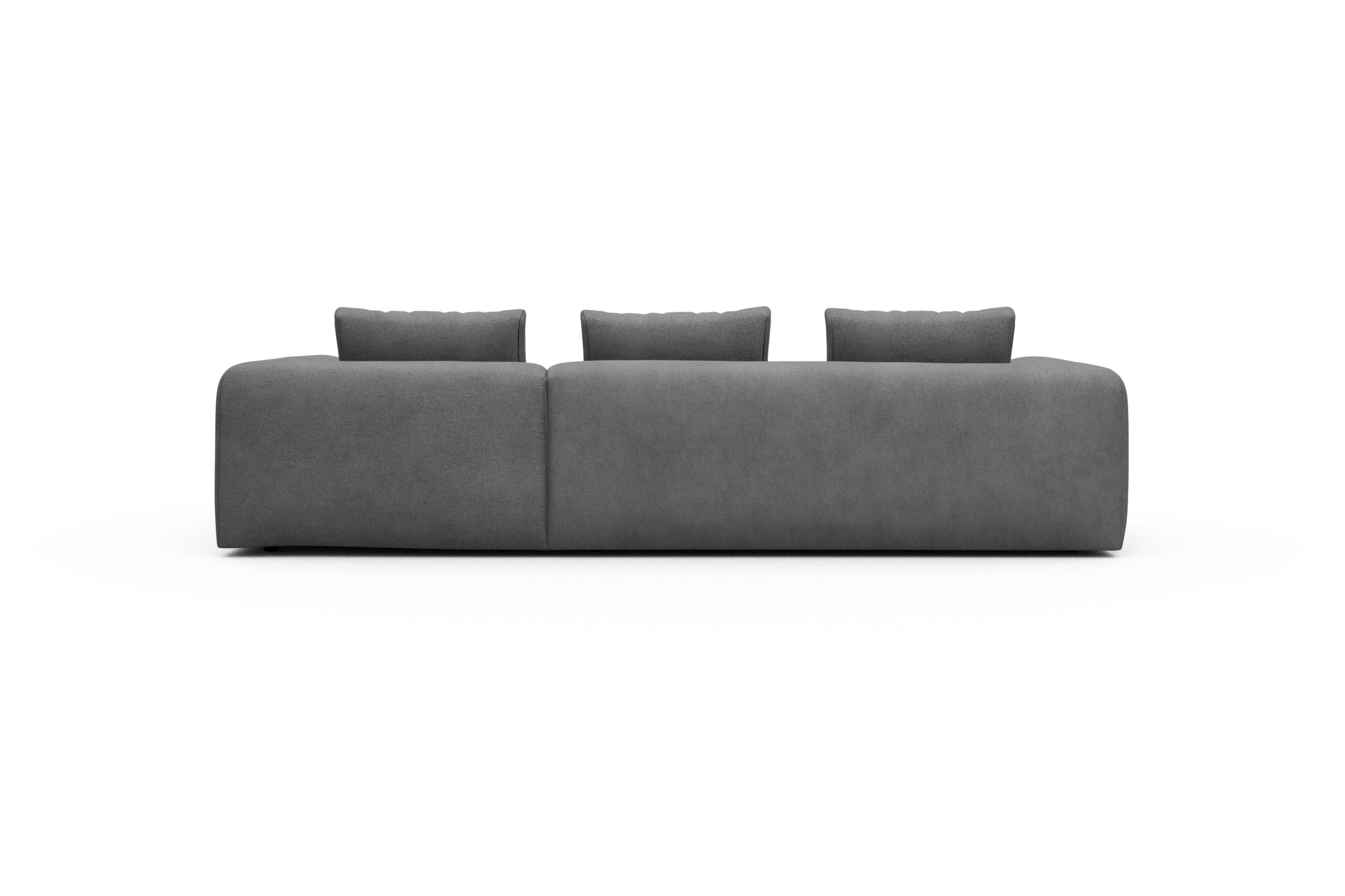 Ecksofa Fred Chaiselongue rechts mit 2,5-Sitzer Boucle-Ash-Grey