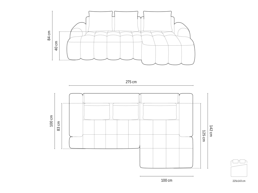 Cosmopolitan Design Ecksofa Linz 3-Sitzer mit Schlaffunktion Strukturierter Stoff Sorella Dunkles Olivgrün Rechts
