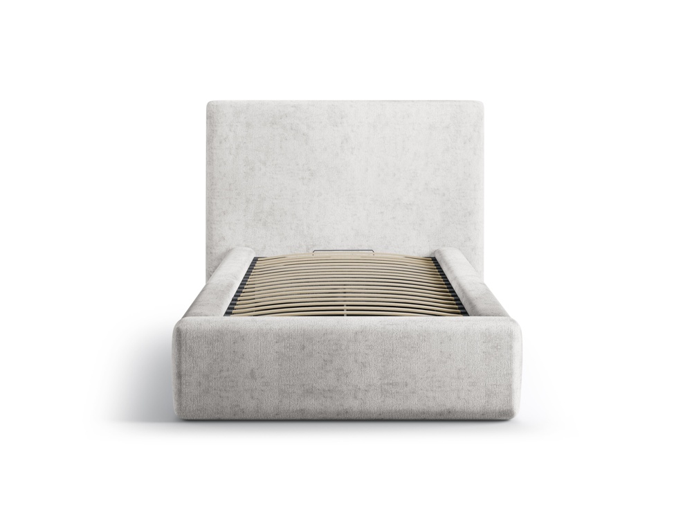 Cosmopolitan Design Stauraumbett mit Kopfteil Asti Chenille Perfect Harmony Hellgrau