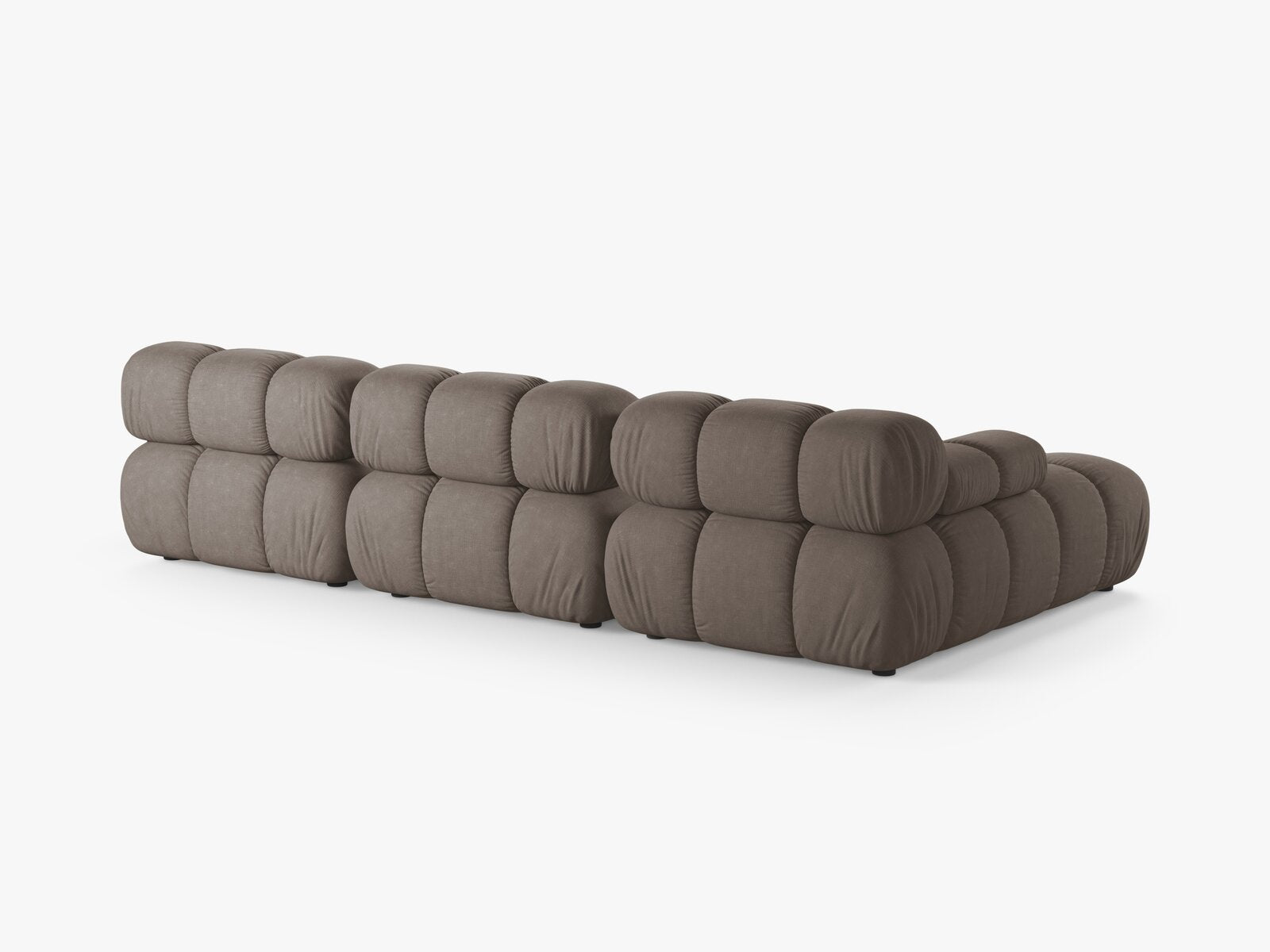 Micadoni Modulares Ecksofa Bellis 4-Sitzer Links Strukturierter Stoff Liberty Cappuccino