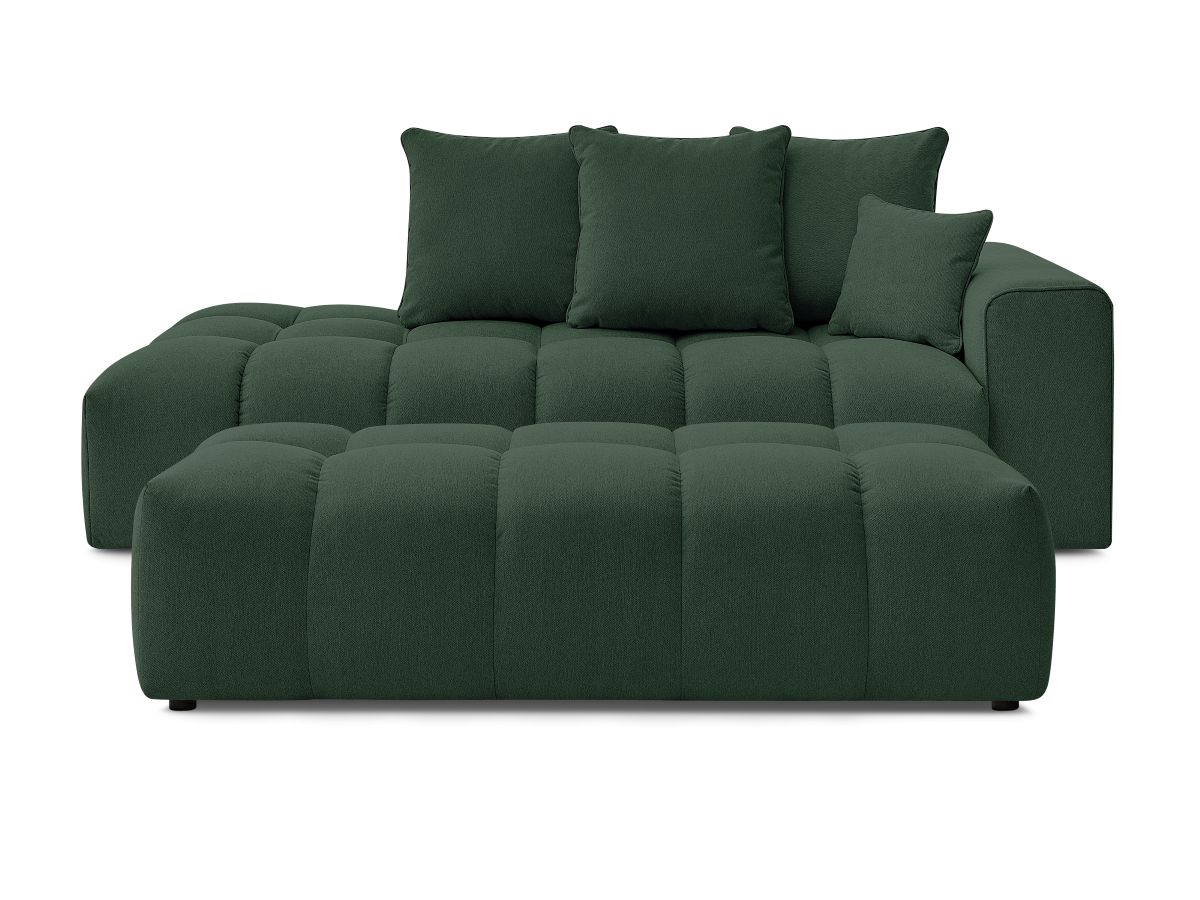 Bobochic Mont-blanc Sofa 5-Sitzer mit Pouf Melange-Stoff Grün Armlehne rechts