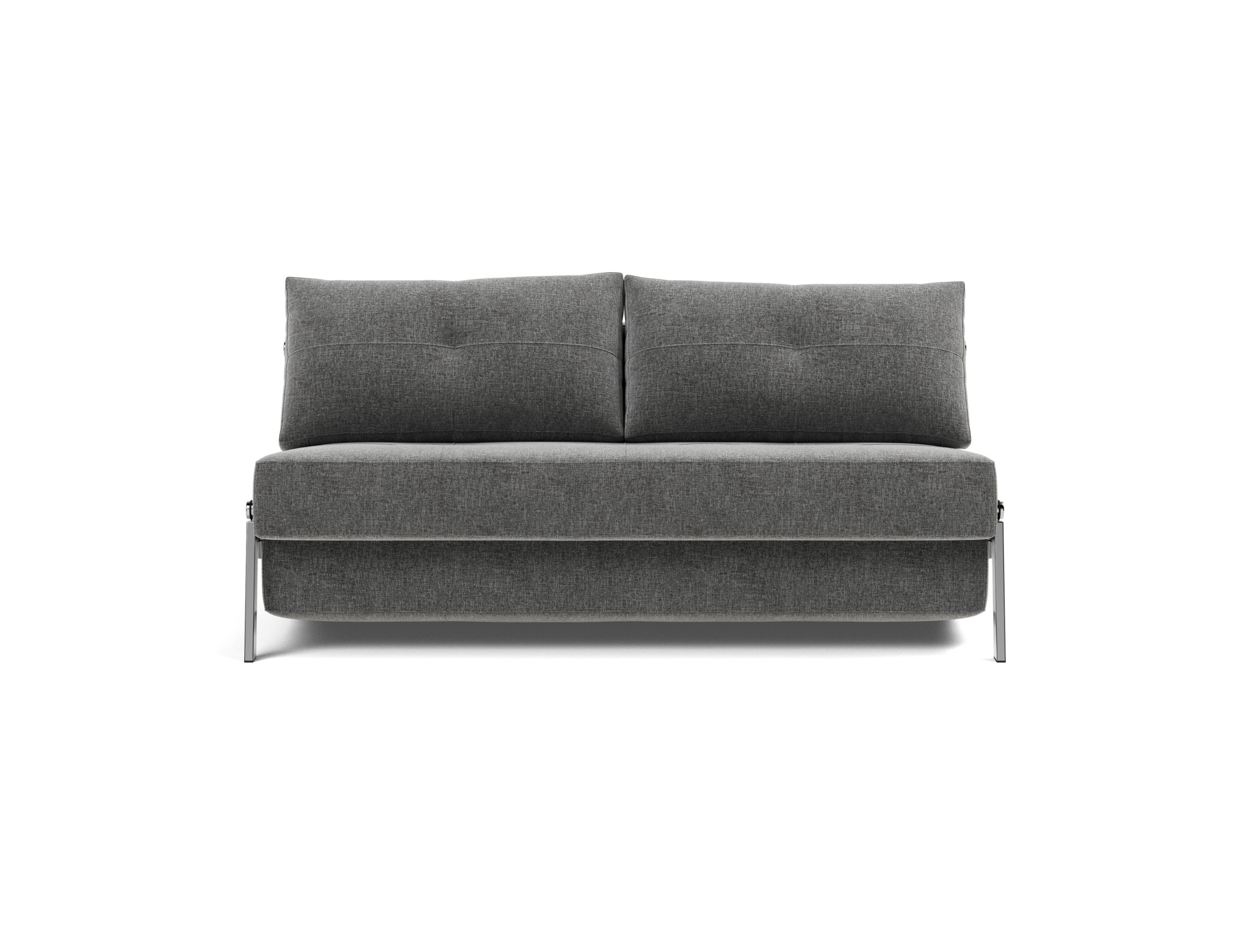 Schlafsofa Cubed 160 Strukturierter Stoff Twist 563-Charcoal Beine Chrom