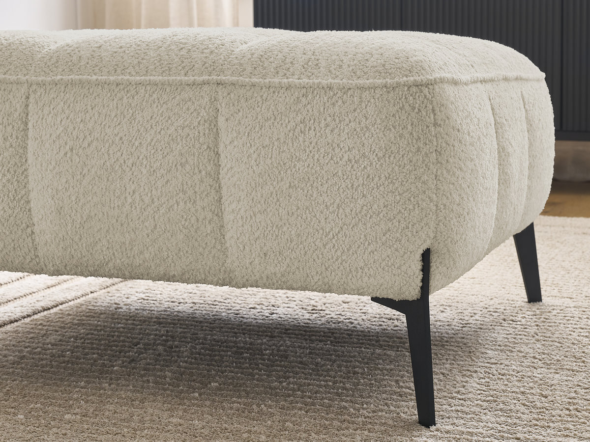 Bobochic Anis Pouf Bouclé-Stoff Beige