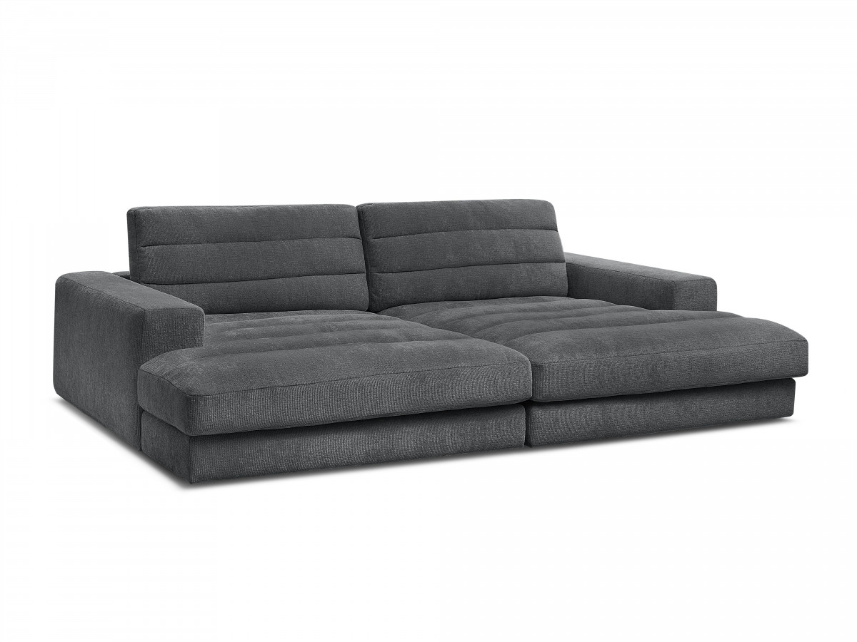 Bobochic Sierra Sofa 4-Sitzer Strukturstoff Dunkelgrau