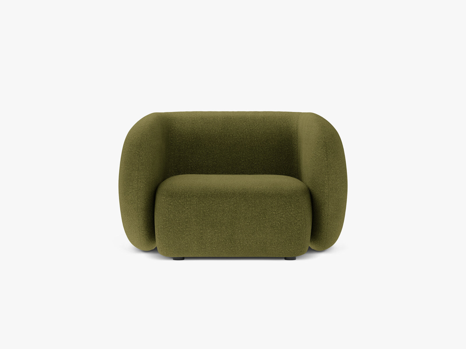 Micadoni Sessel Kate 1-Sitzer Boucle Baloo Dunkel-Olivgrün