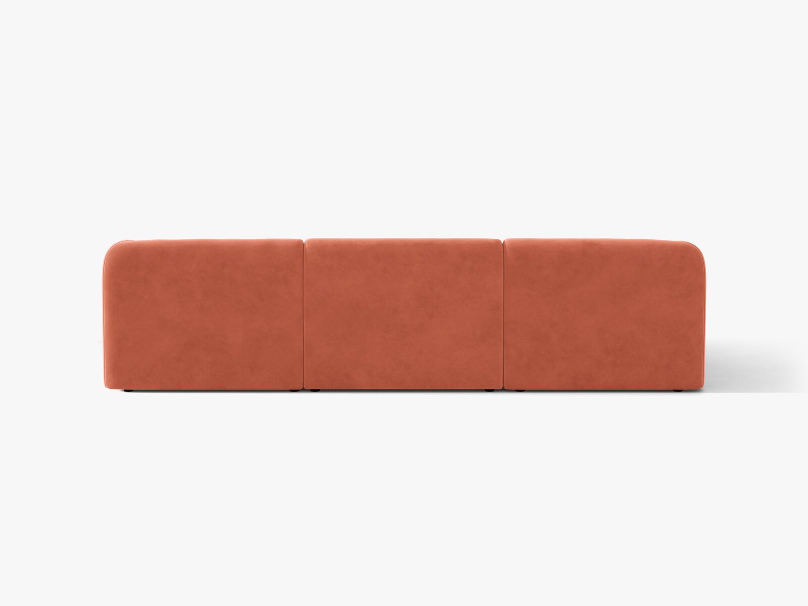 Micadoni Ecksofa Miley 4-Sitzer Links Samt Venus Koralle