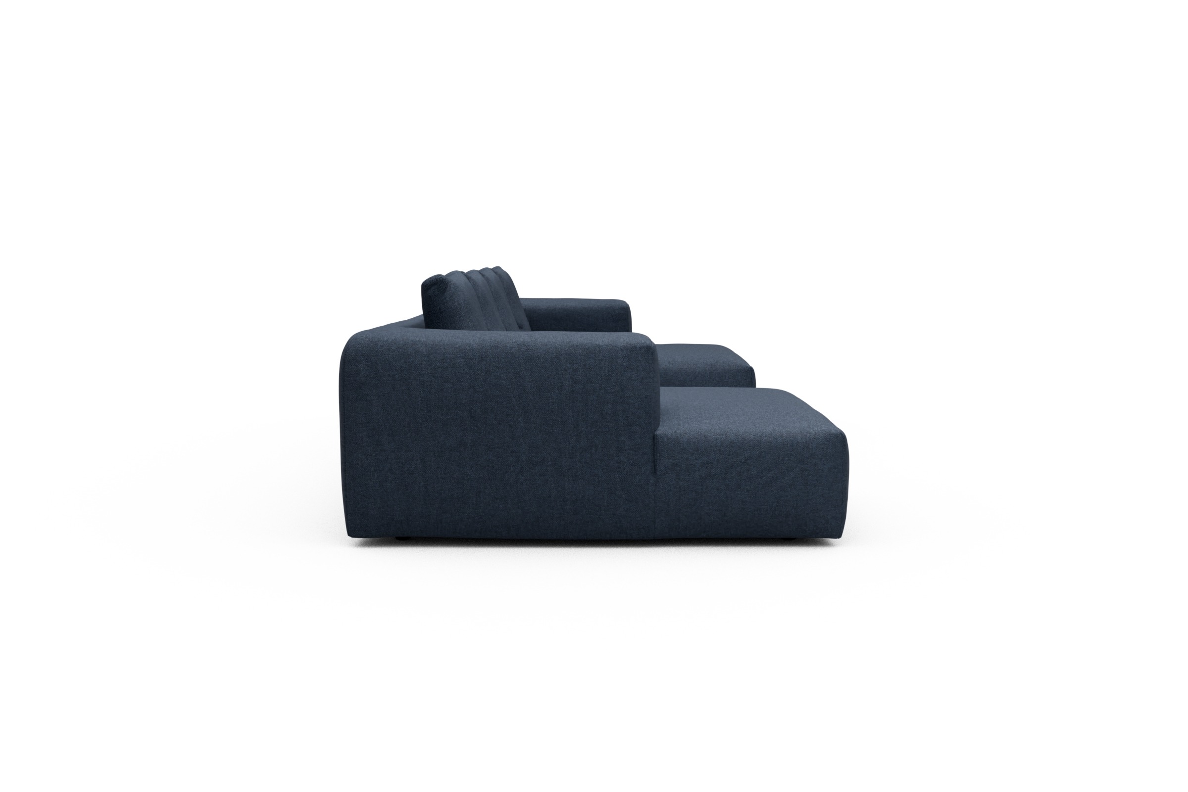Wohnlandschaft Fred mit 2-Sitzer und Chaiselongue beidseitig Sama-Deep-Blue