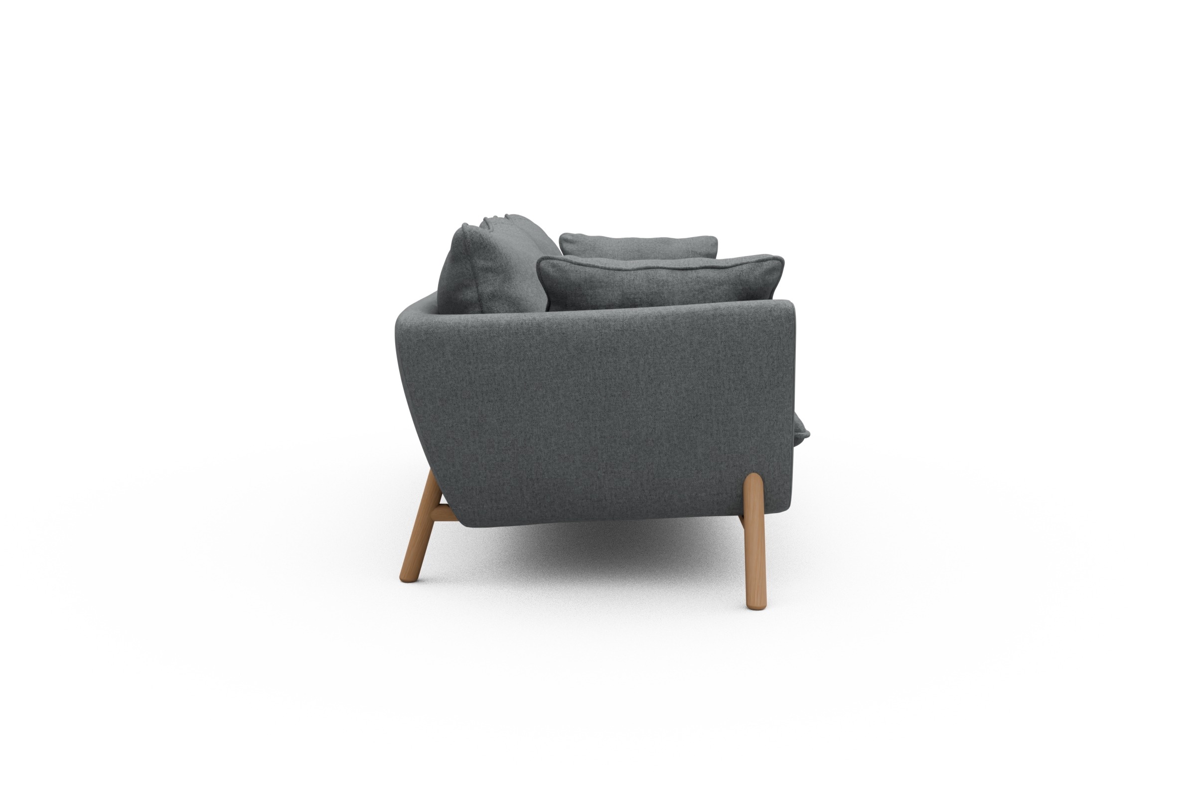 Sofa Emil PREMIUM 3-Sitzer Beinfarbe Eiche Natur Casone-Gravel-Grey