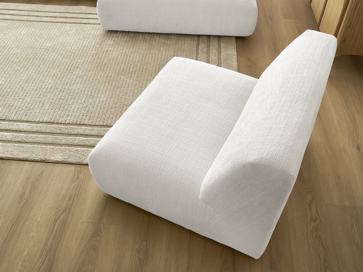 Bobochic Sirius Ecksofa 405 × 170 cm Strukturstoff Weiß Ecke rechts