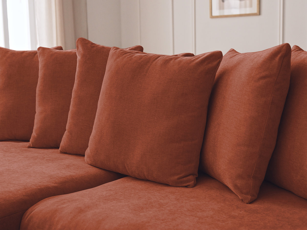 Bobochic Enore Ecksofa 330 × 100 cm Stoff Rot Ecke links