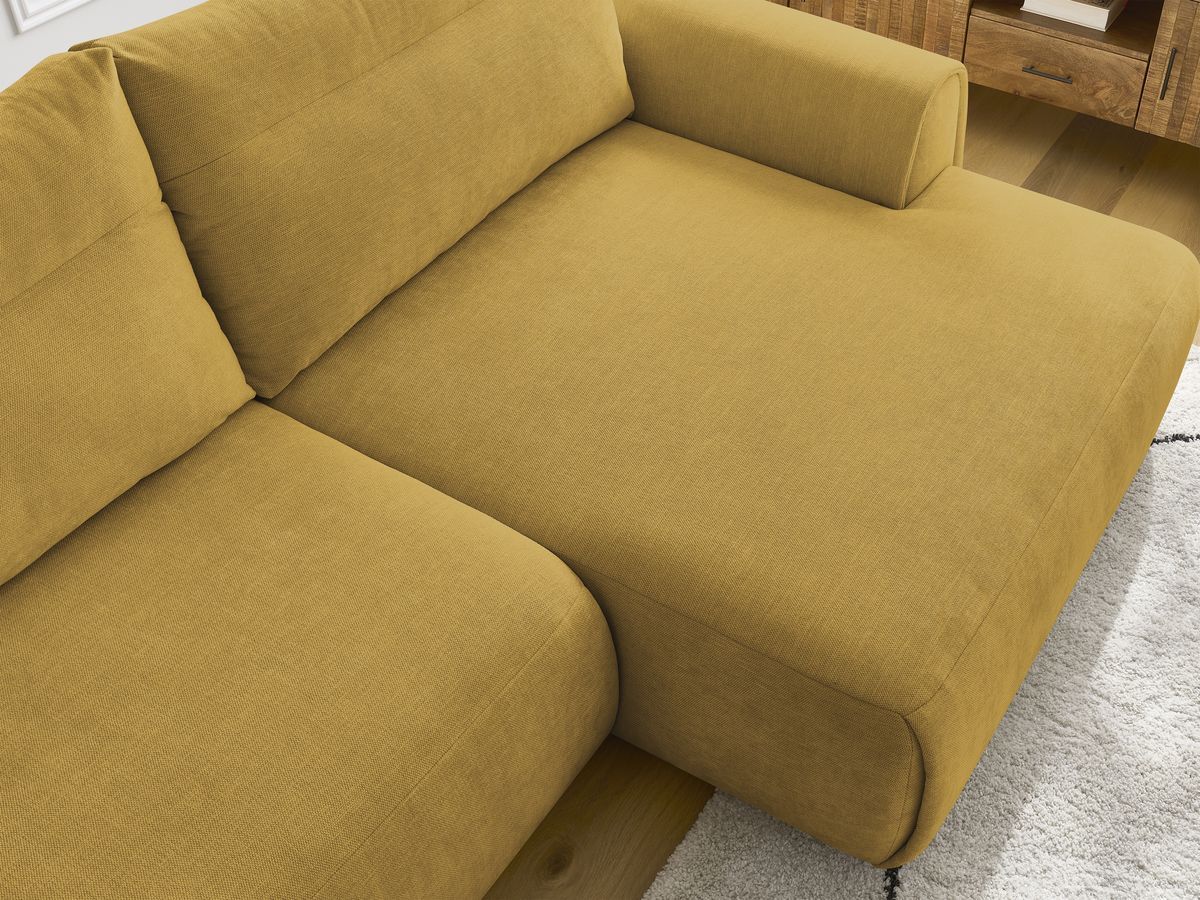 Bobochic Aden Ecksofa 386 × 152 cm Stoff Gelb Ecke rechts