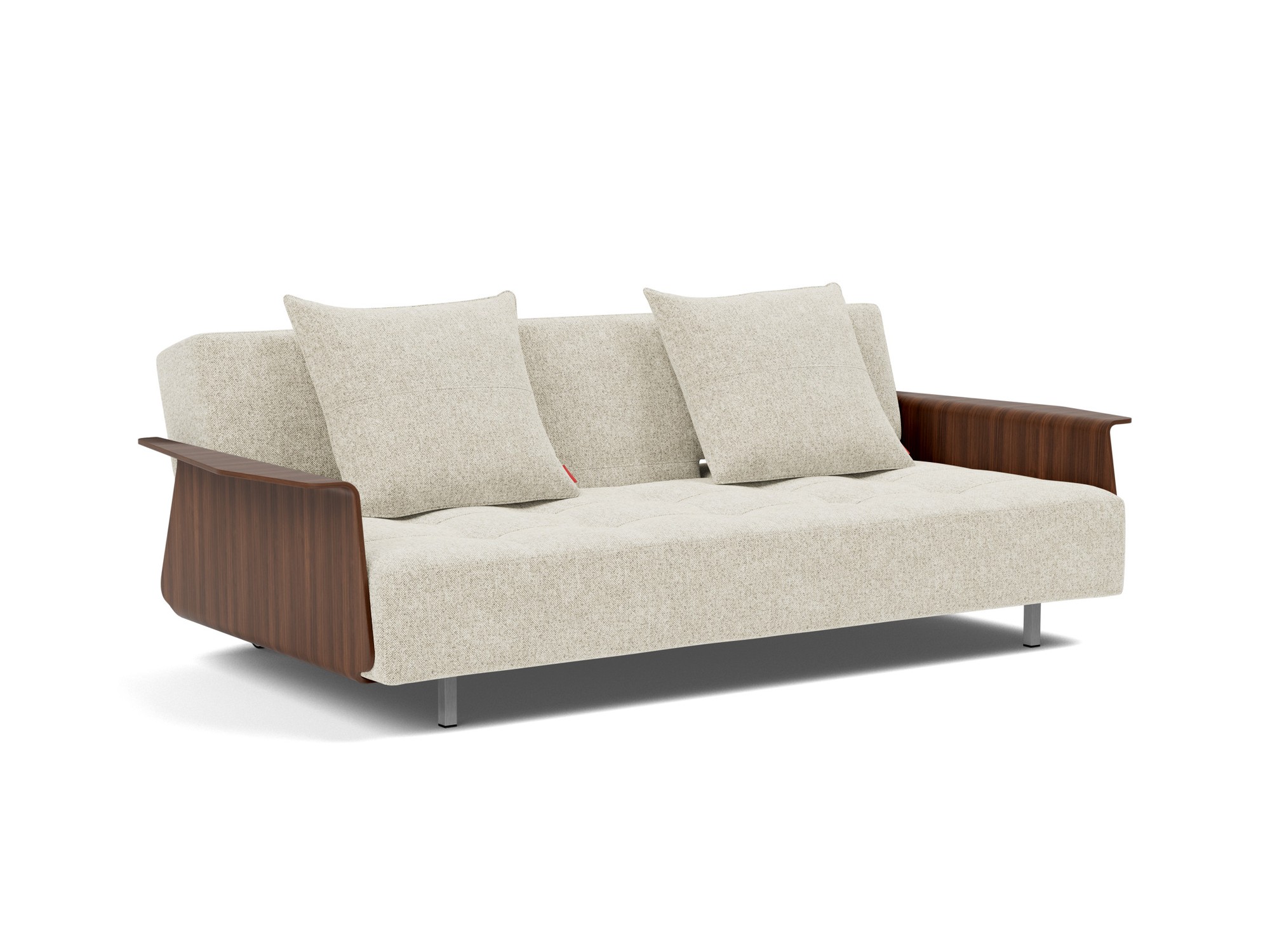 Schlafsofa Long Horn D.E.L. mit Armlehnen Strukturierter Stoff Taura 357-Off-White