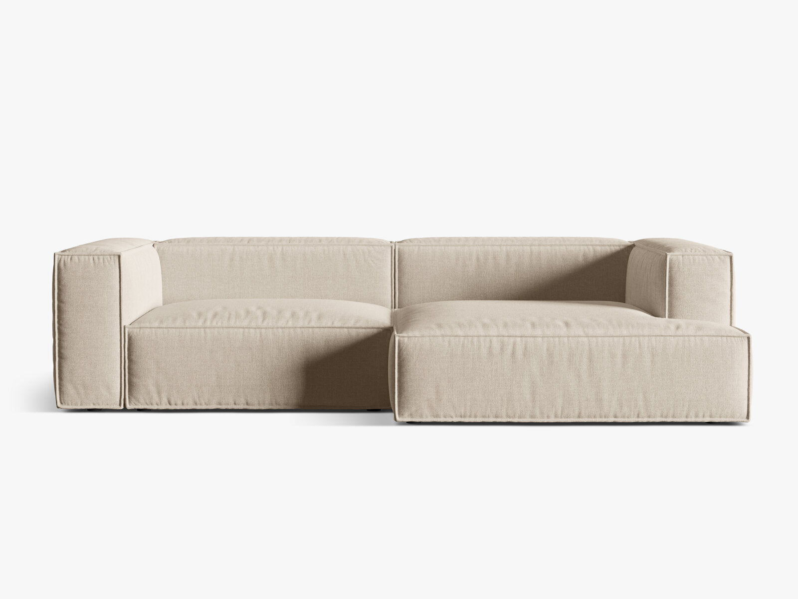 Micadoni Ecksofa Nuria 4-Sitzer Rechts Strukturierter Stoff Beige