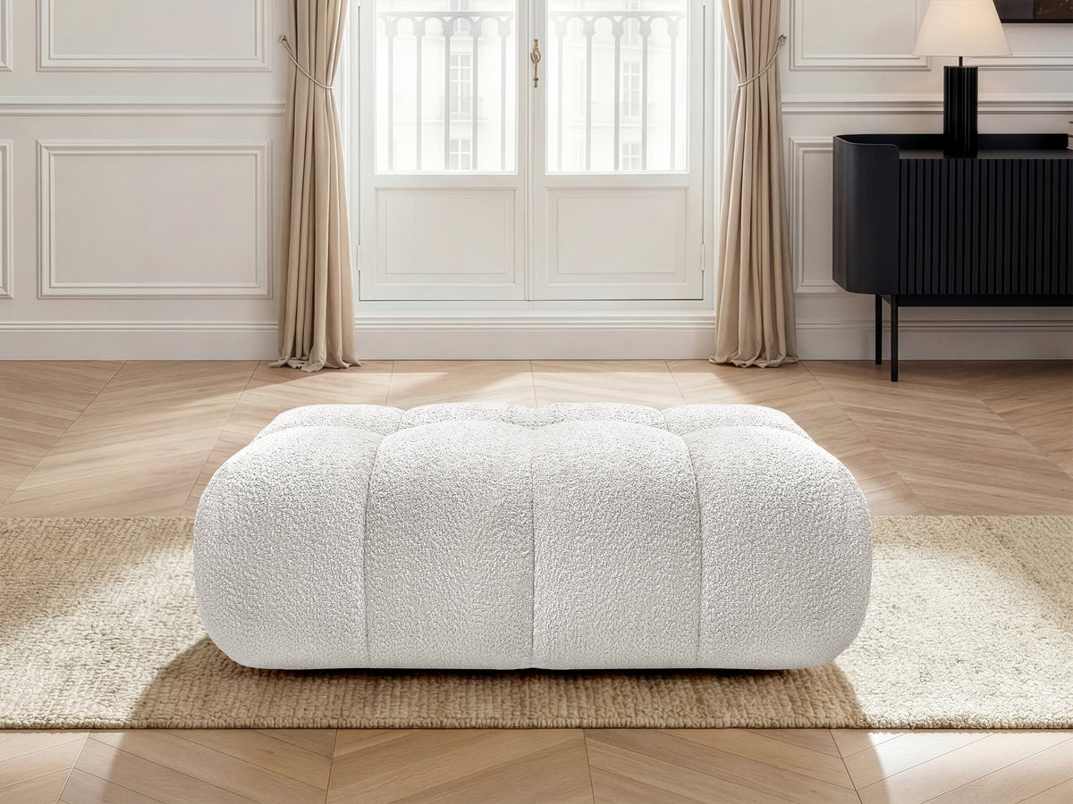 Bobochic Jaya Pouf Chenille Weiß