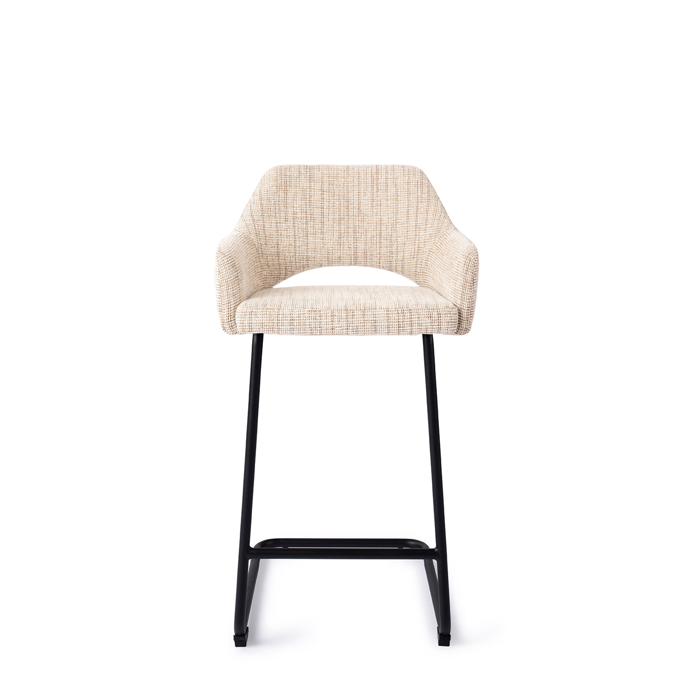 Jesper Home Barhocker Yanai Caramel Grid Arch Schwarz Tresenhöhe 65 cm