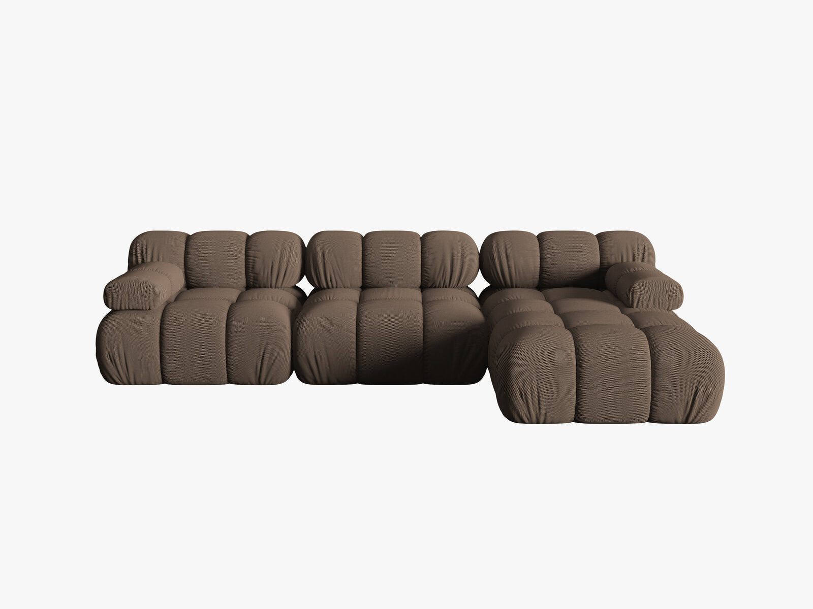 Micadoni Modulares Ecksofa Bellis 4-Sitzer Rechts 3D-Stoff Sonic Braun