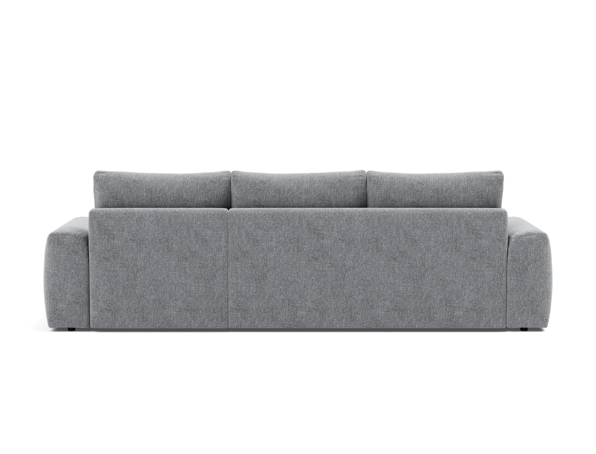 Schlafsofa Norum mit Chaiselongue und Chunky-Armlehnen Strukturierter Stoff Twist 565-Granite