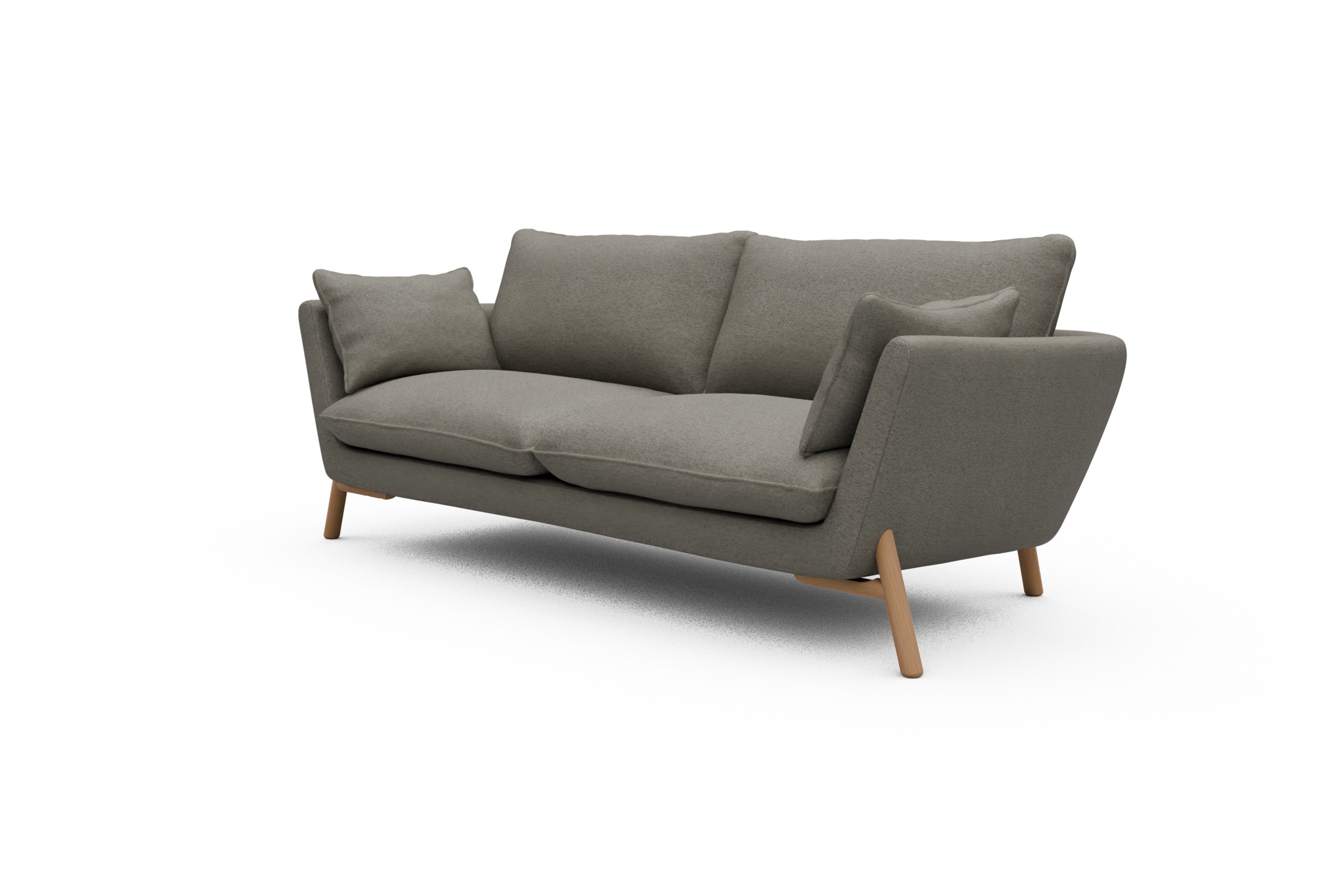 Sofa Emil 3-Sitzer Beinfarbe Eiche Natur Denari-Warm-Grey