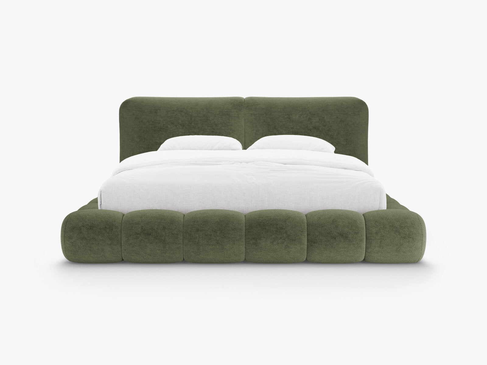 Micadoni Stauraumbett mit Kopfteil Solange Chenille Perfect Harmony Grün 140x200