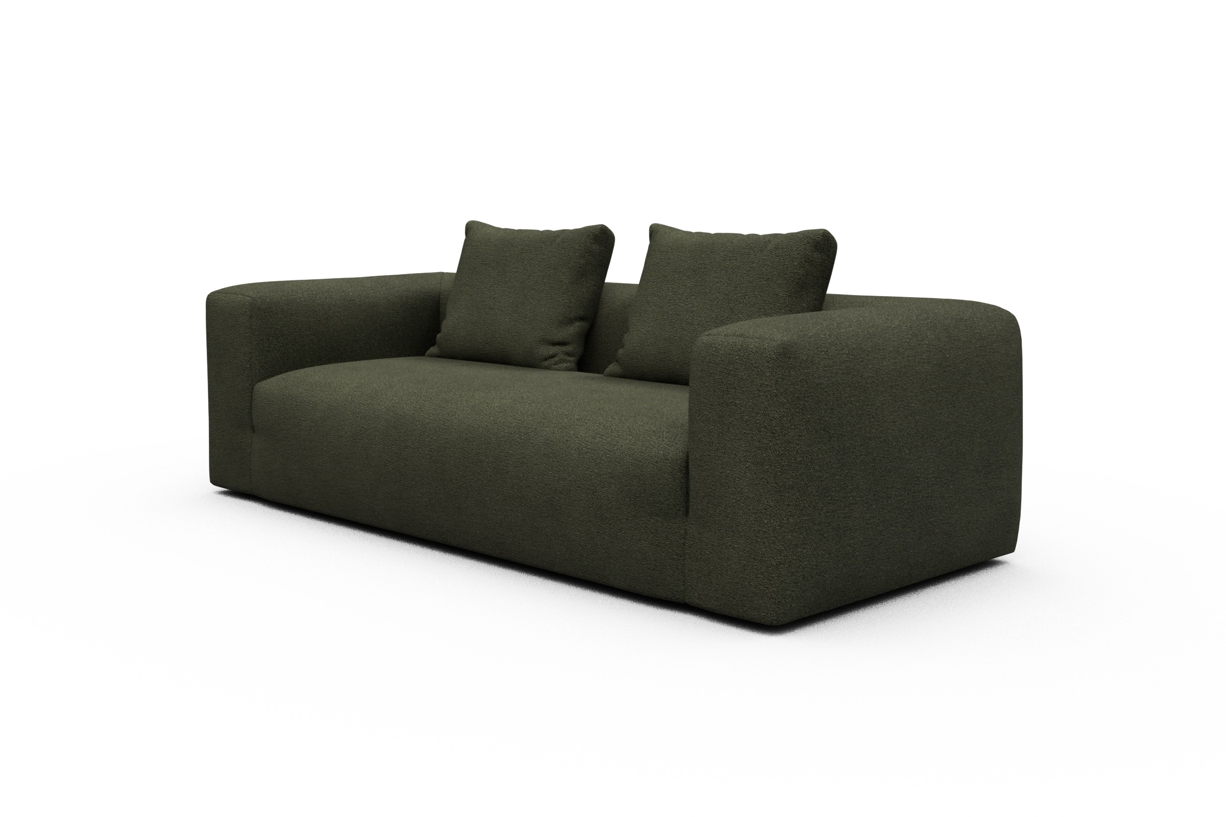 Sofa Fred 3-Sitzer Boucle-Forest-Green