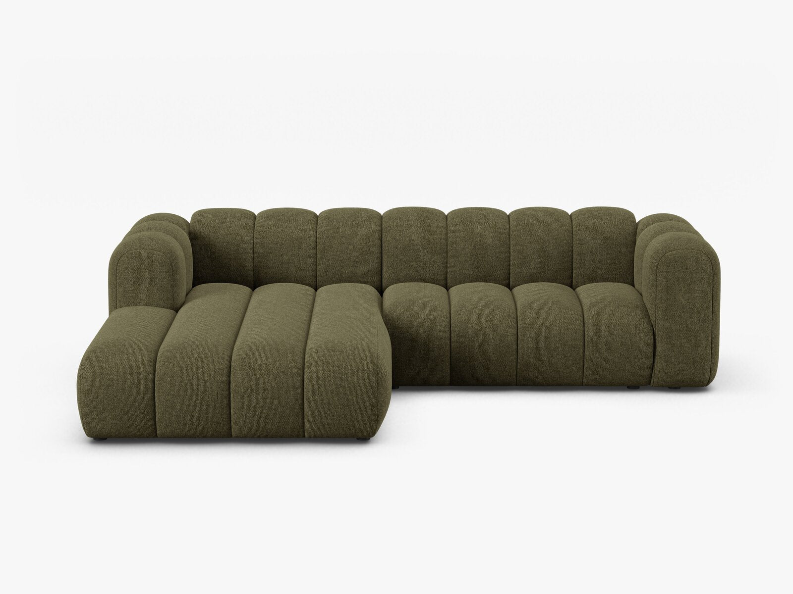 Micadoni Modulares Ecksofa Lupine 4-Sitzer mittelgroß Links Chenille Eden Grün