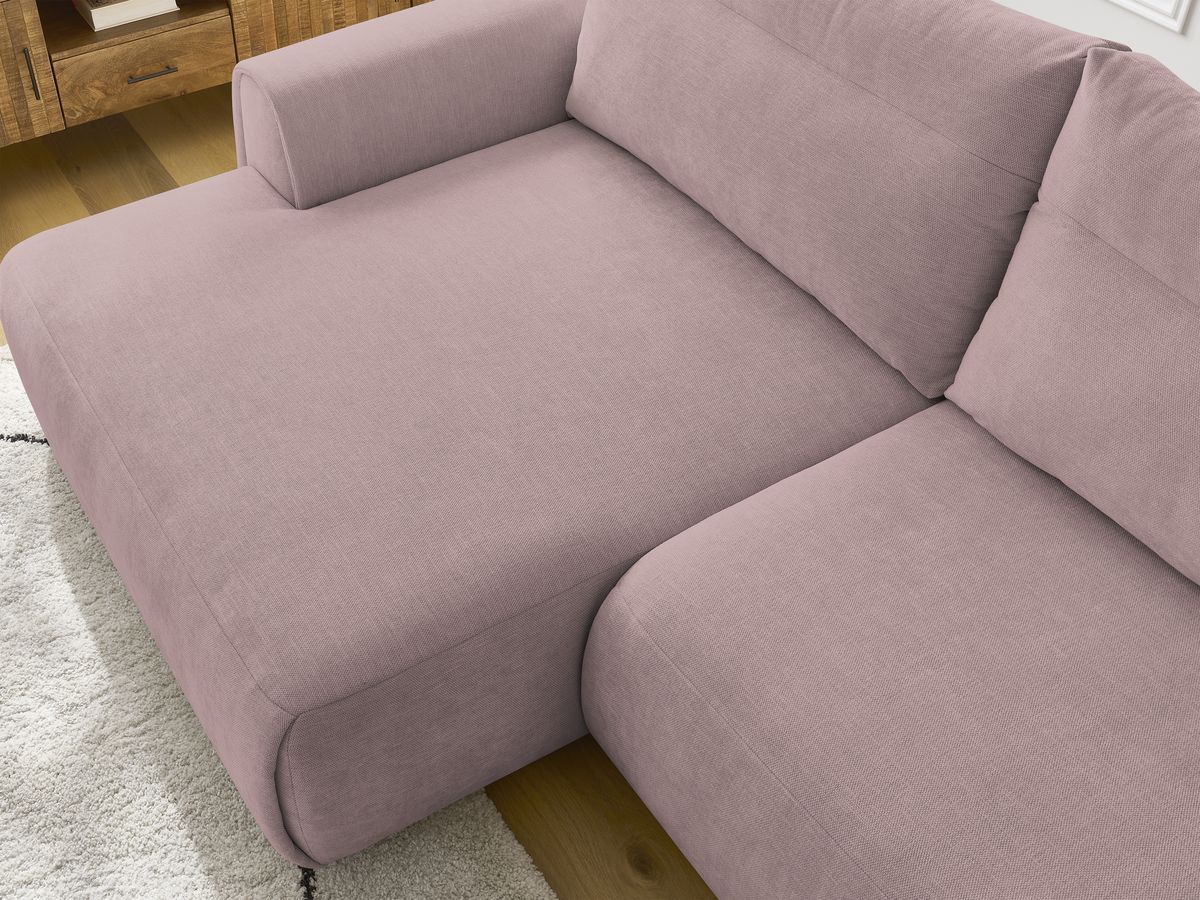 Bobochic Aden Ecksofa 386 × 152 cm Stoff Rosa Ecke links