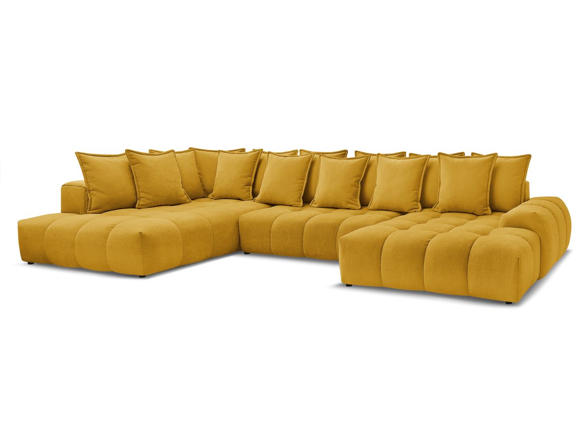 Bobochic Everest Wohnlandschaft, 14 Kissen Strukturstoff Gelb Ecke rechts