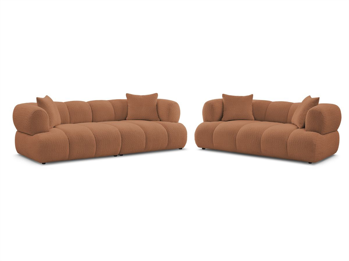 Bobochic Pamira Sofa 5-Sitzer Bouclé-Stoff Orange