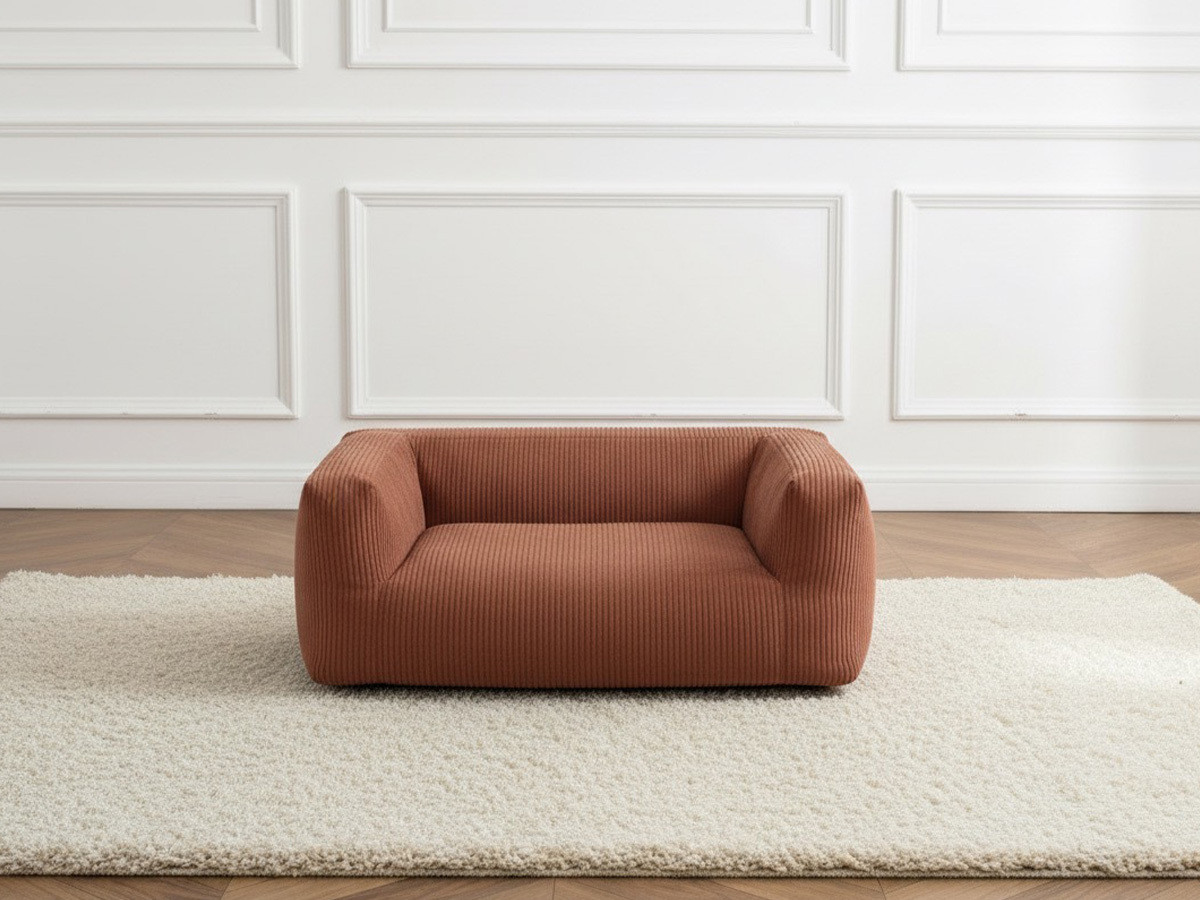 Bobochic Salto Hundekorb Cordsamt Orange, Größe XXL (140 cm)