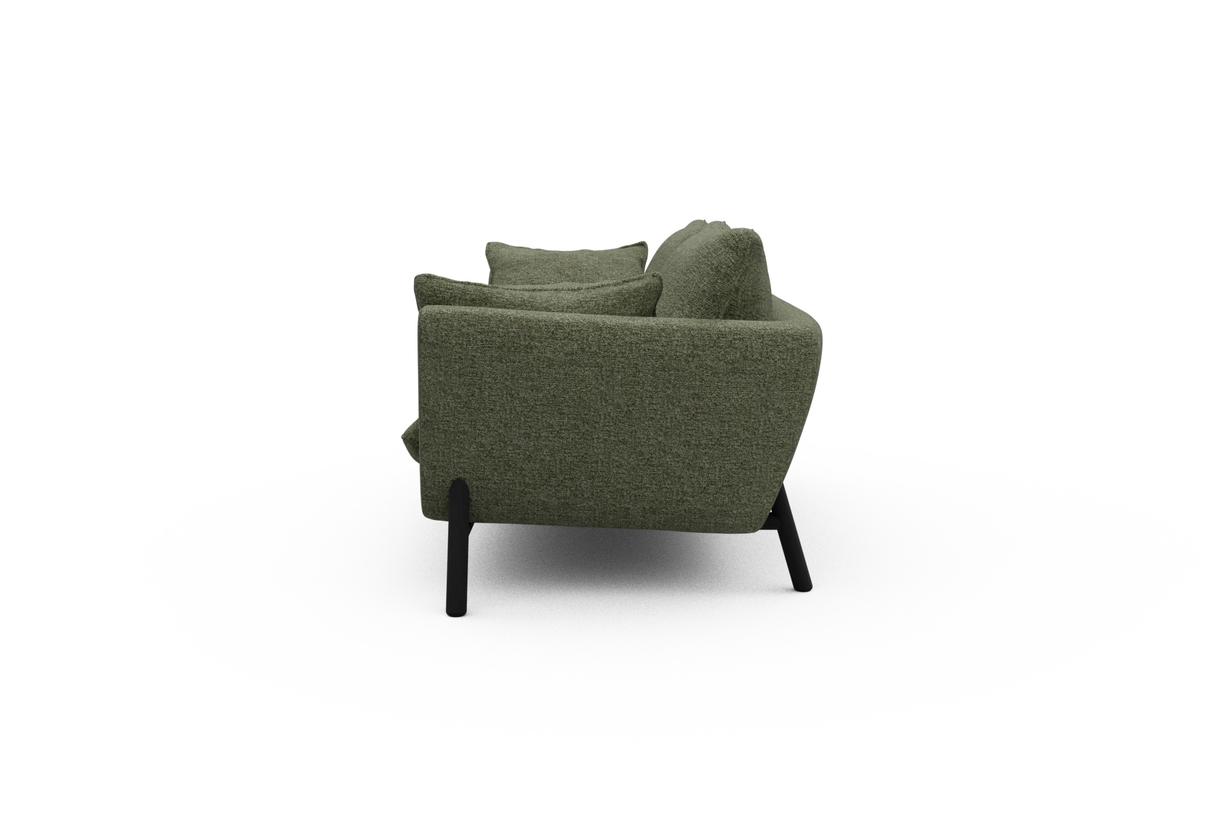 Sofa Emil 2-Sitzer Beinfarbe Eiche Schwarz Carreno-Vivid-Green