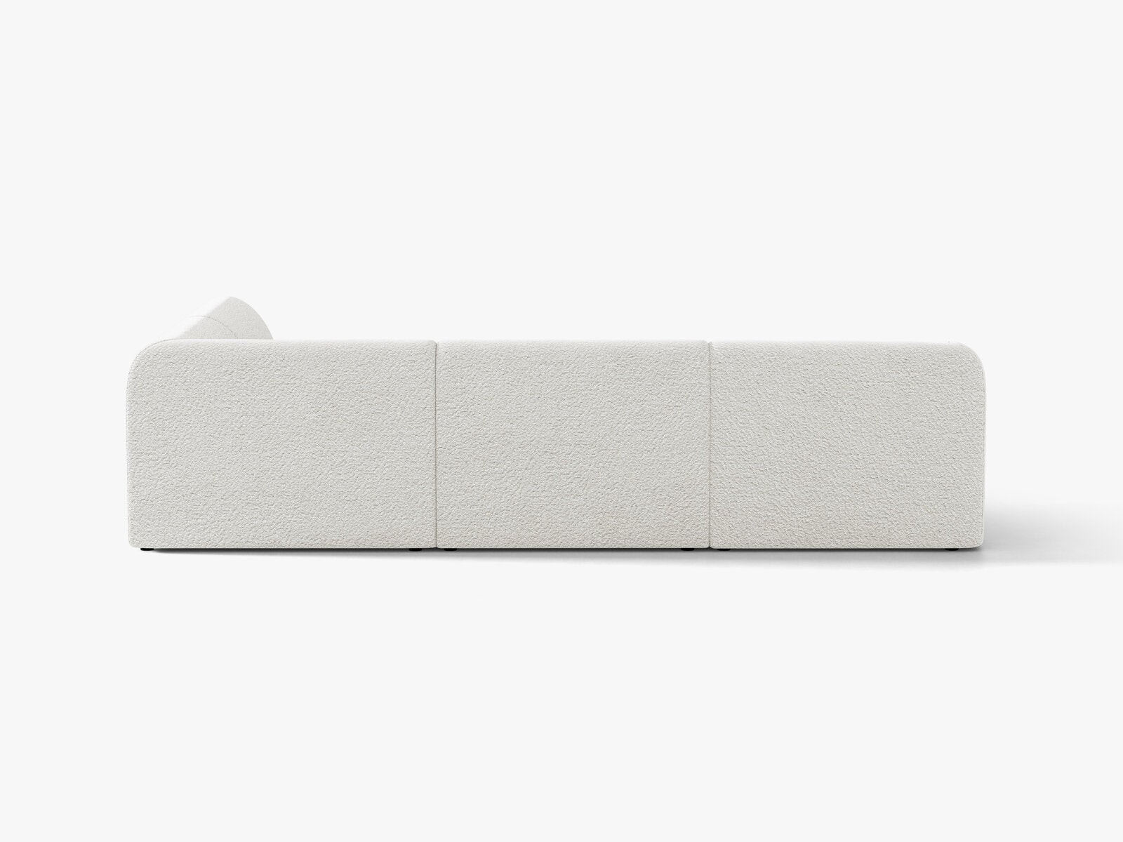Micadoni Ecksofa Miley 6-Sitzer Rechts Boucle Baloo Weiß