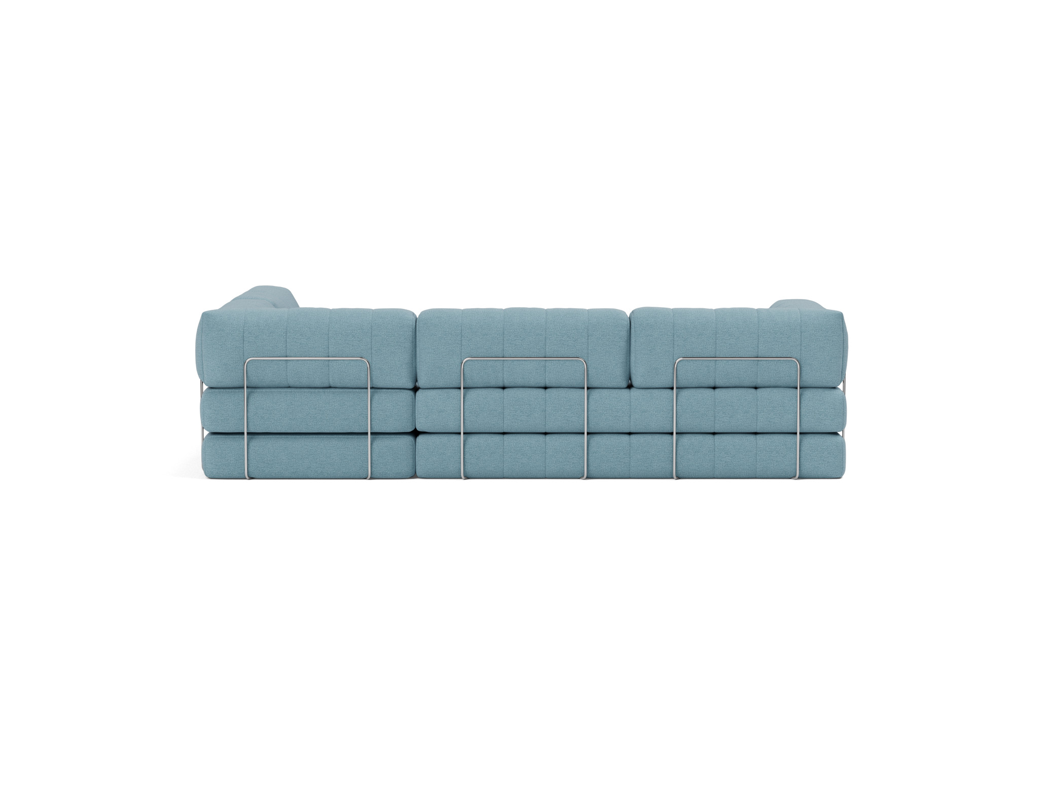 Eck-Schlafsofa CozyPad L-Form mit Armlehne Flachgewebe Mixed Dance 525-Light-Blue