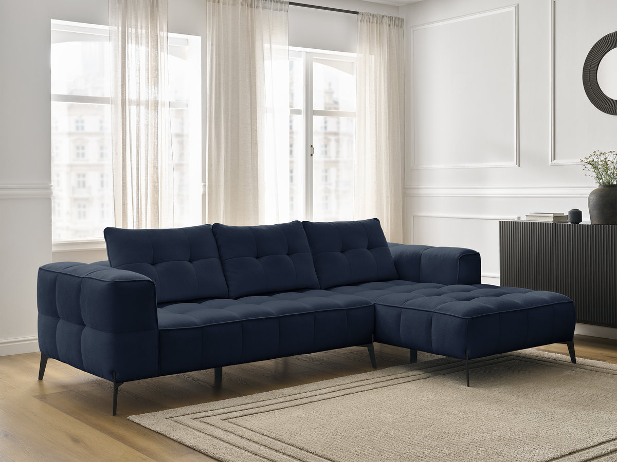 Bobochic Anis Ecksofa Strukturstoff Blau Ecke rechts