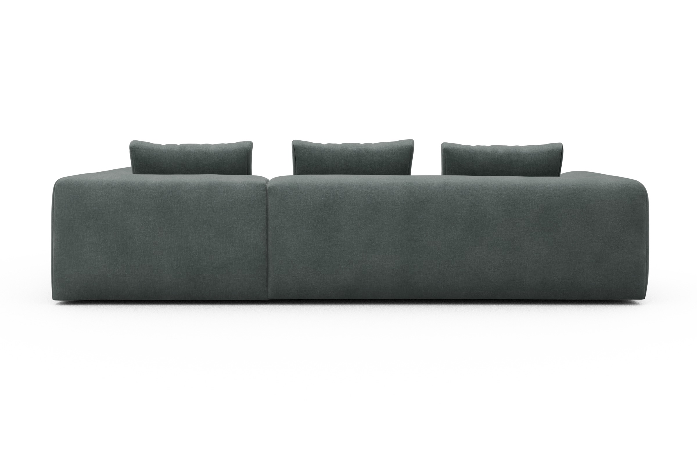 Ecksofa Fred Relax-Ecke rechts mit 2,5-Sitzer Smooth-Silver-Grey