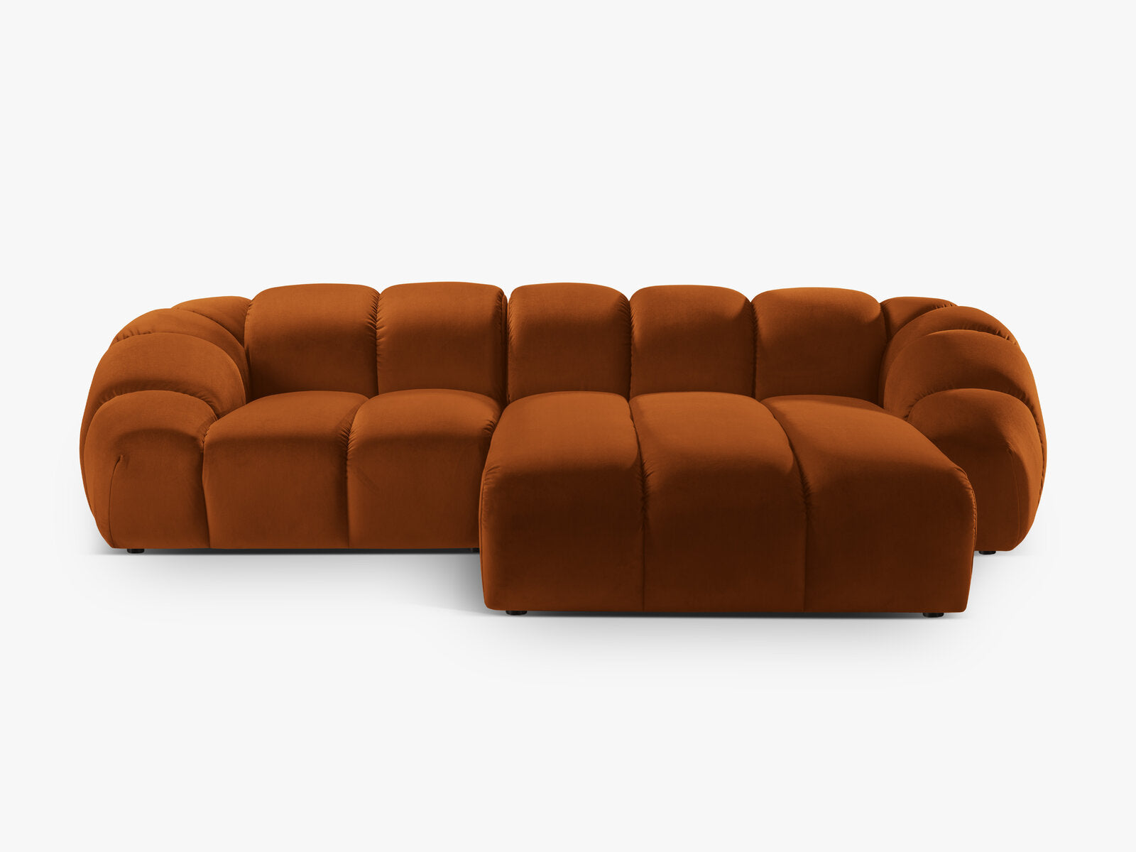 Micadoni Ecksofa Diana 3-Sitzer Rechts Samt Terrakotta