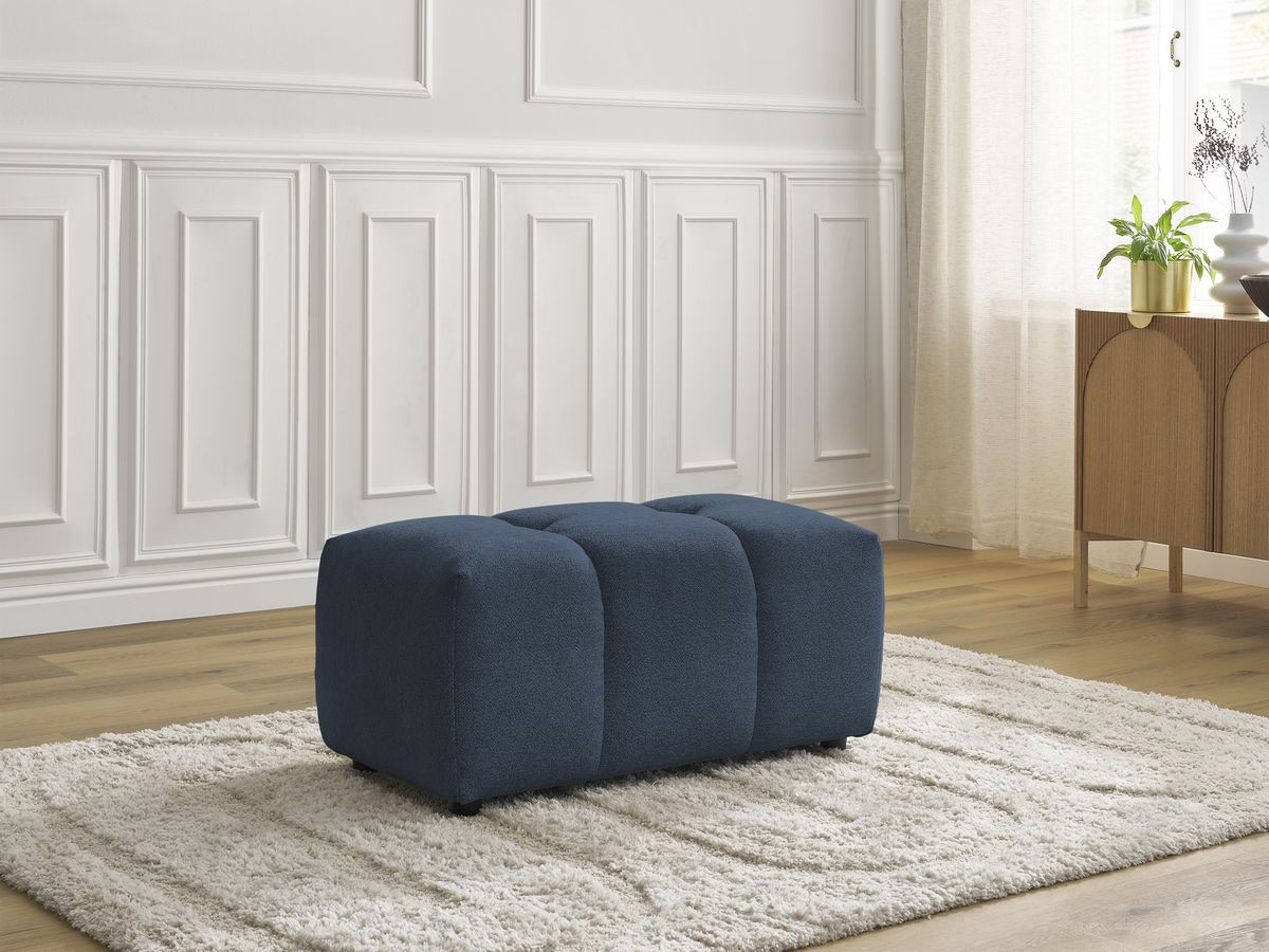 Bobochic Roxelane Pouf Melange-Stoff Dunkelblau
