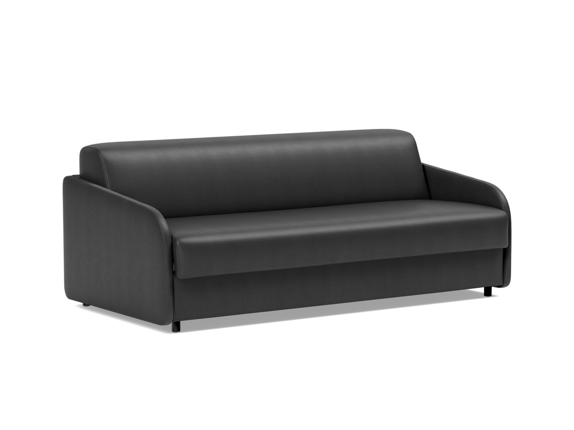 Schlafsofa Eivor mit Taschenfederkernmatratze 160 Lederoptik Faunal 550-Black