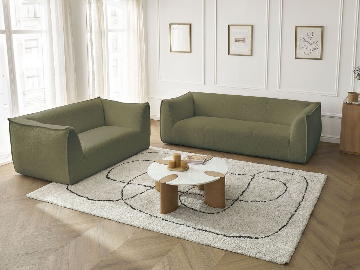 Bobochic Giorgia Sofa 5-Sitzer 412 × 100 cm Bouclé-Stoff Grün