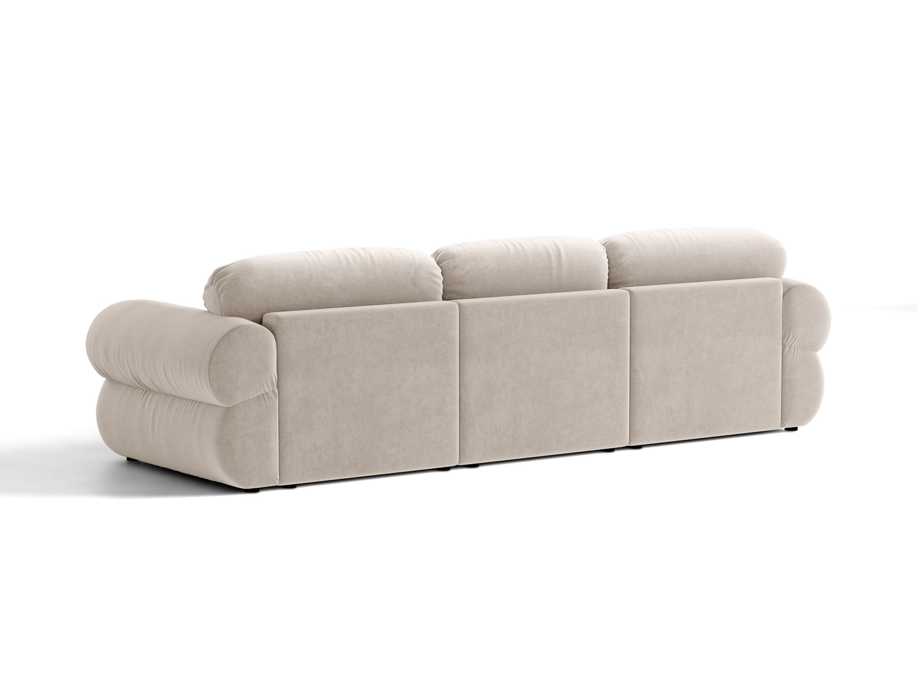 Micadoni Ophelia Ecksofa 297 cm Rechts Samt Salvador Beige