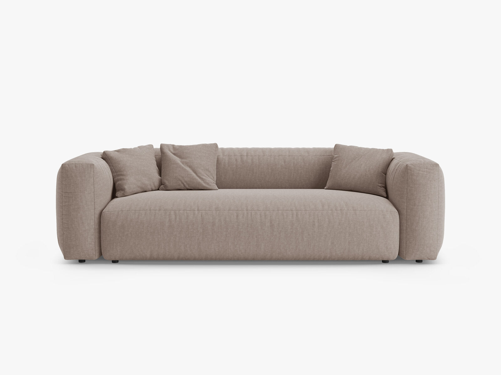 Micadoni Martina Sofa mit Bettfunktion Strukturierter Stoff Boston Dunkelbeige