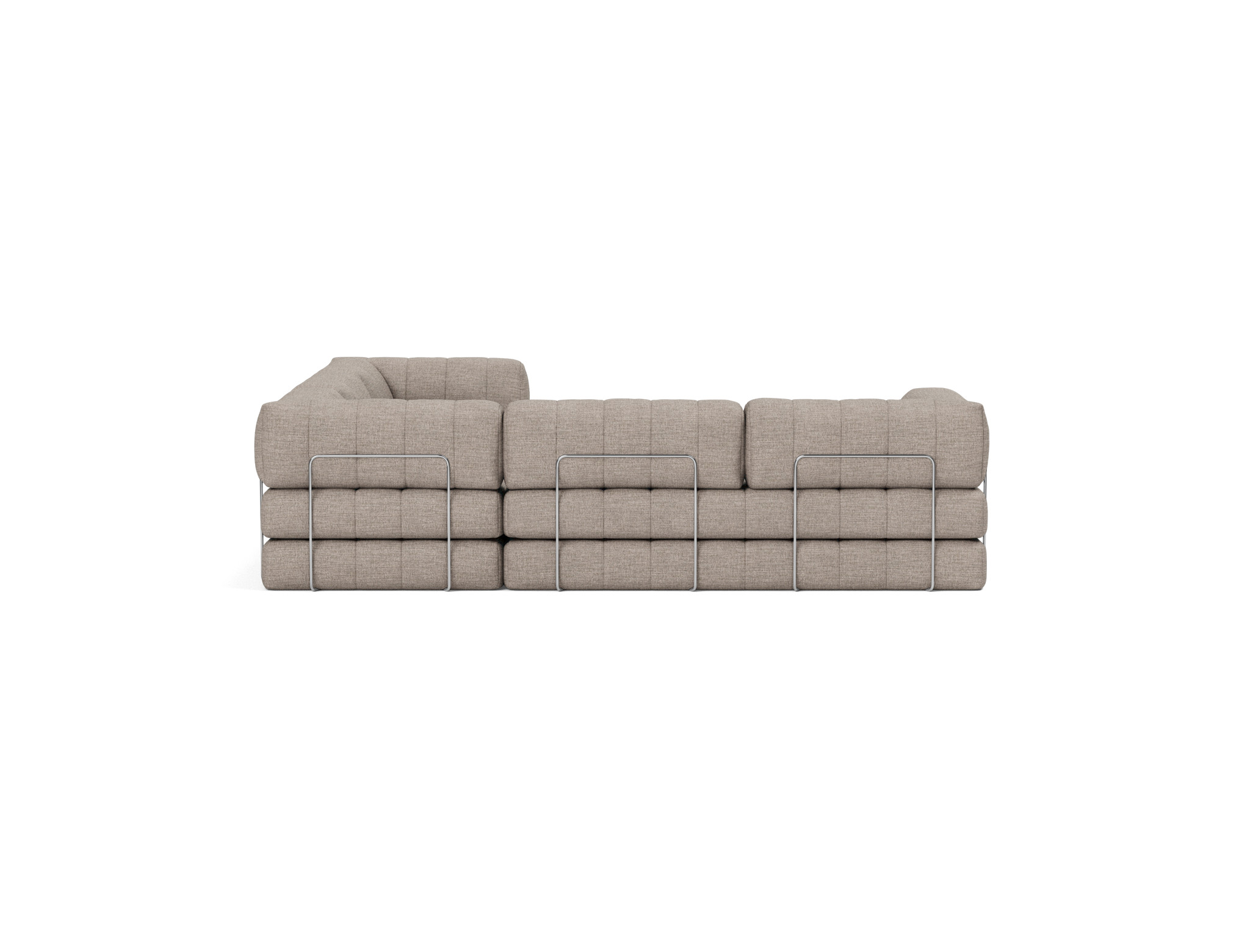Eck-Schlafsofa CozyPad mit Armlehnen Chenille Yuveno 472-Warm-Grey